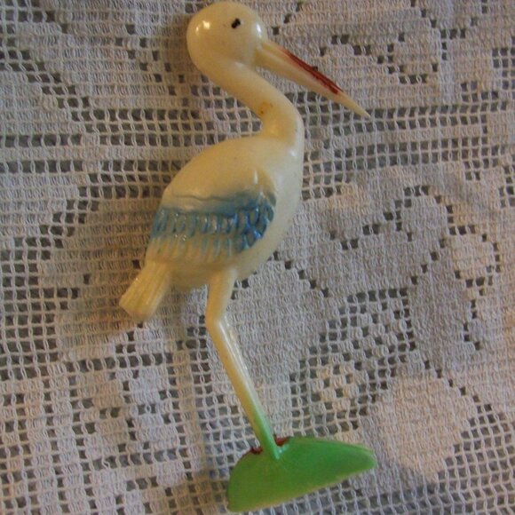 Vintage Stork Bird Cake Topper - Picture 1 of 3